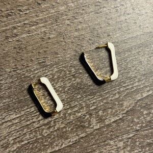 Madewell Black and White Rectangle Earrings